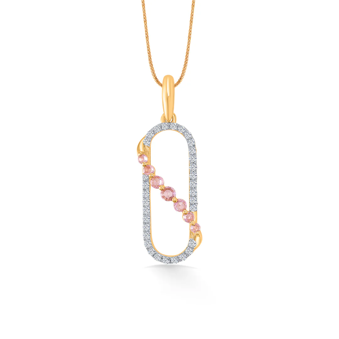 Opaline Drape Gold & Diamond Classic Pendant - Image 2