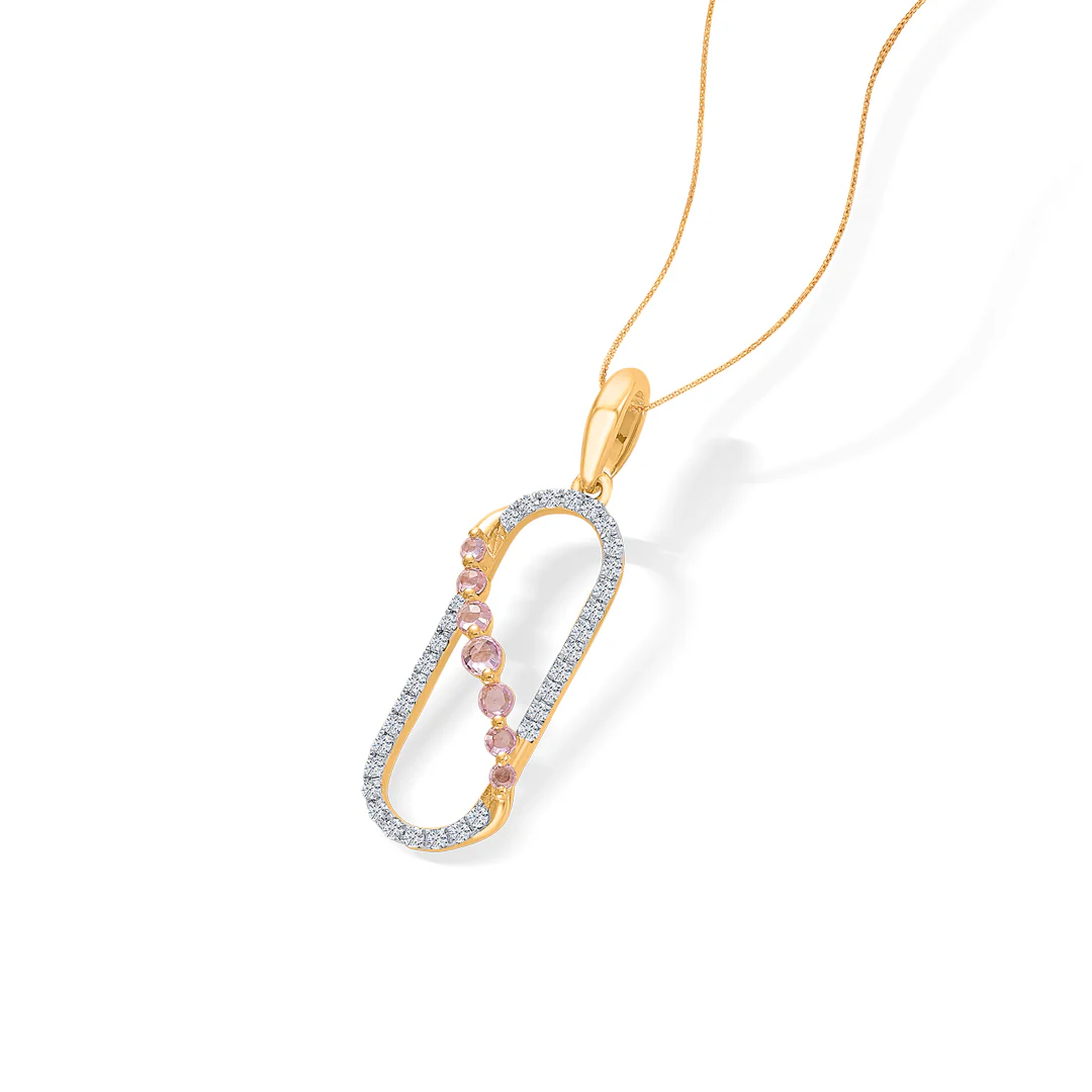 Opaline Drape Gold & Diamond Classic Pendant - Image 4