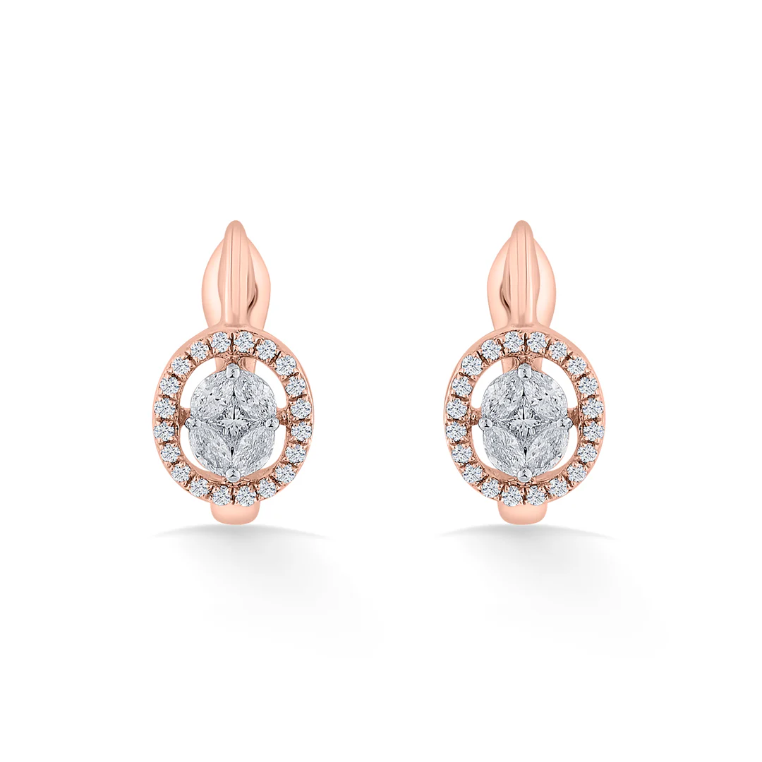 Orbelle Charm Rose Gold Hoops & Huggies Earring for Women - Image 3