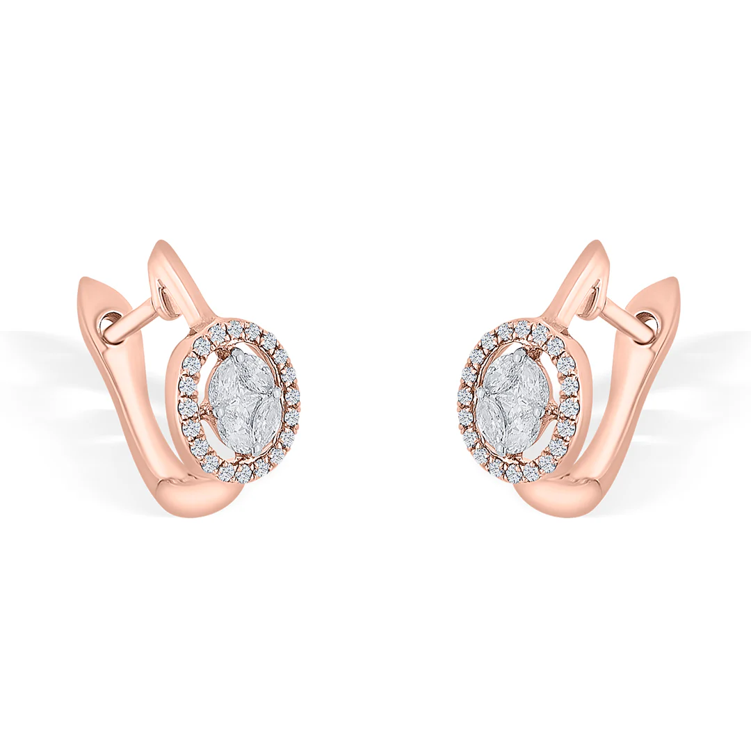 Orbelle Charm Rose Gold Hoops & Huggies Earring for Women - Image 4