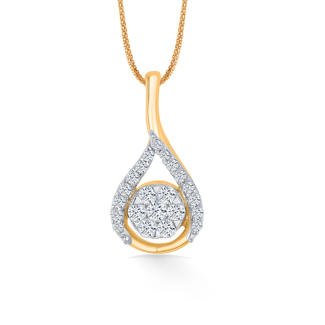 Ornaya Shine Gold & Diamond Modern Necklace - Image 2