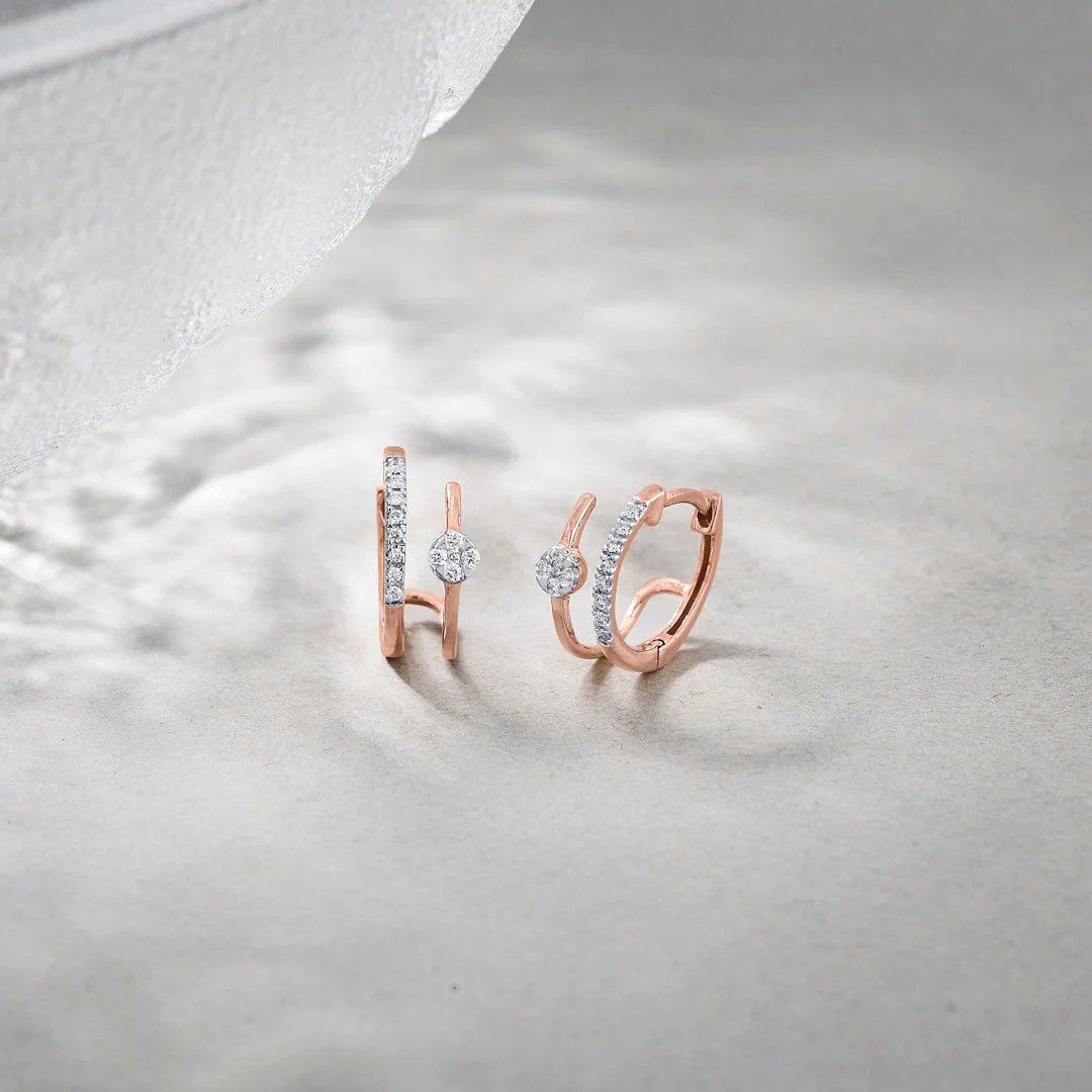 Oval Bright Diamond Hoops & Huggie Earrings