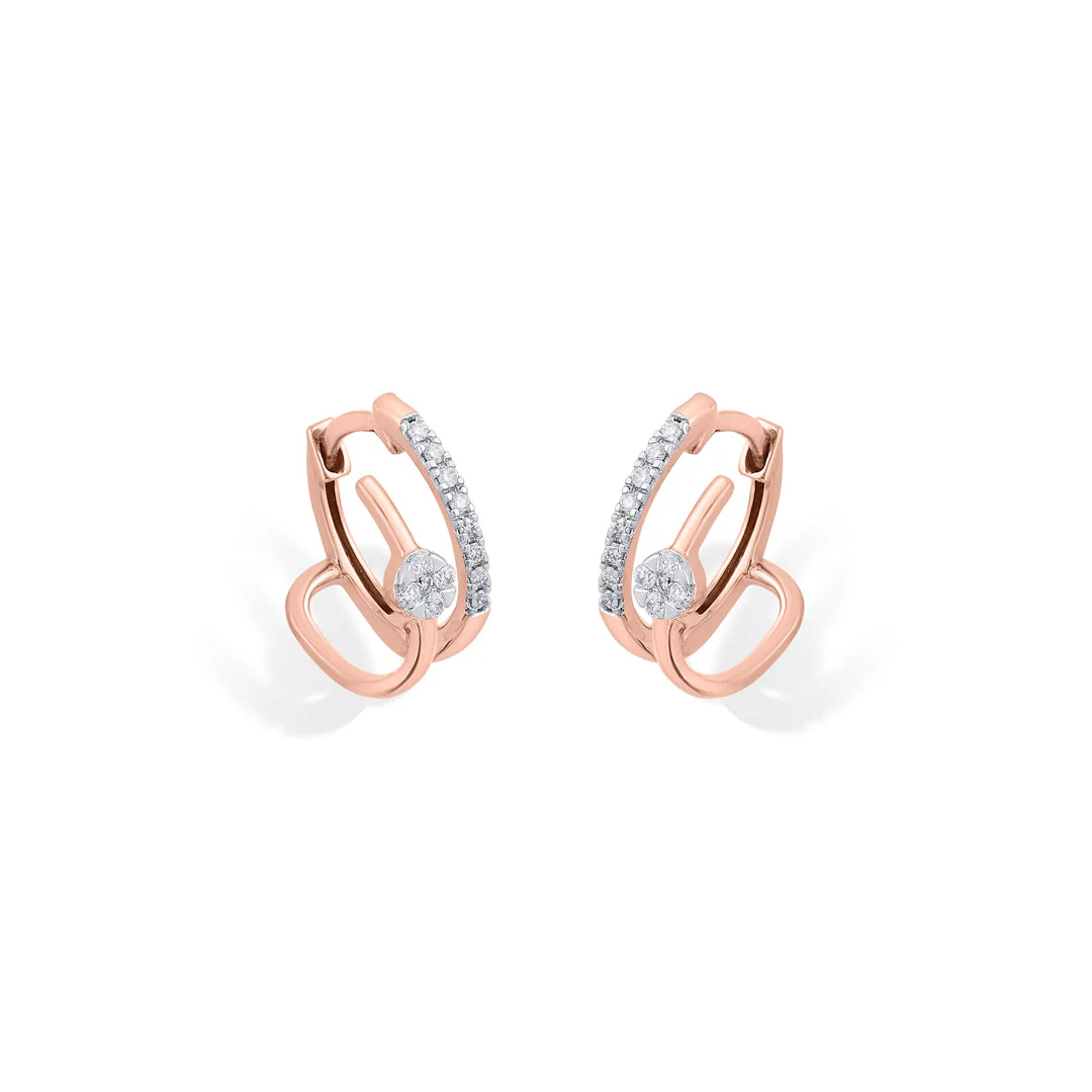 Oval Bright Diamond Hoops & Huggie Earrings - Image 4