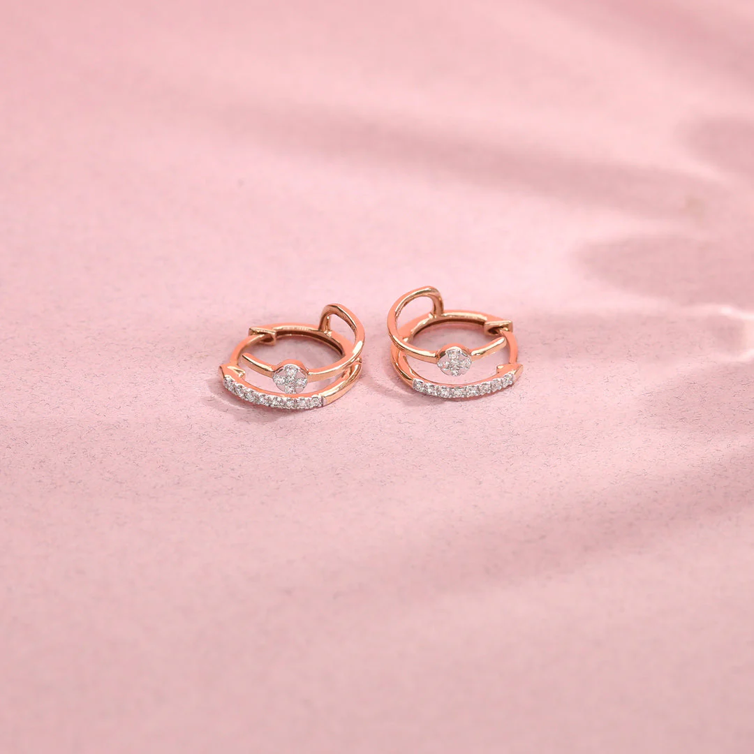 Oval Bright Diamond Hoops & Huggie Earrings - Image 6