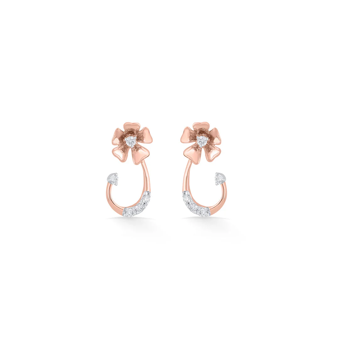 Oval Glint Diamond Stud Earrings - Image 3