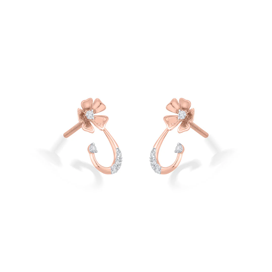Oval Glint Diamond Stud Earrings - Image 4