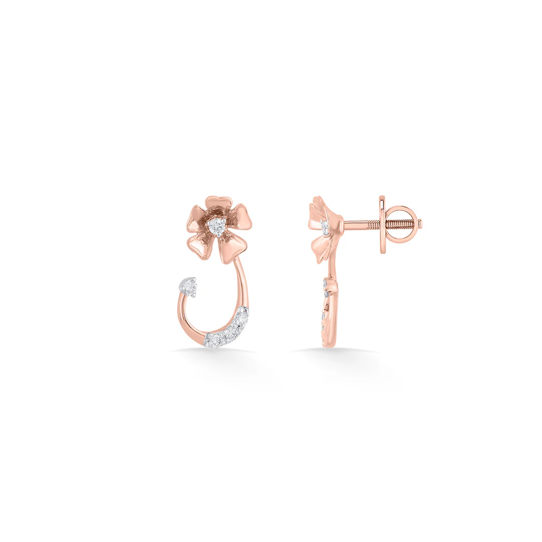 Oval Glint Diamond Stud Earrings - Image 5