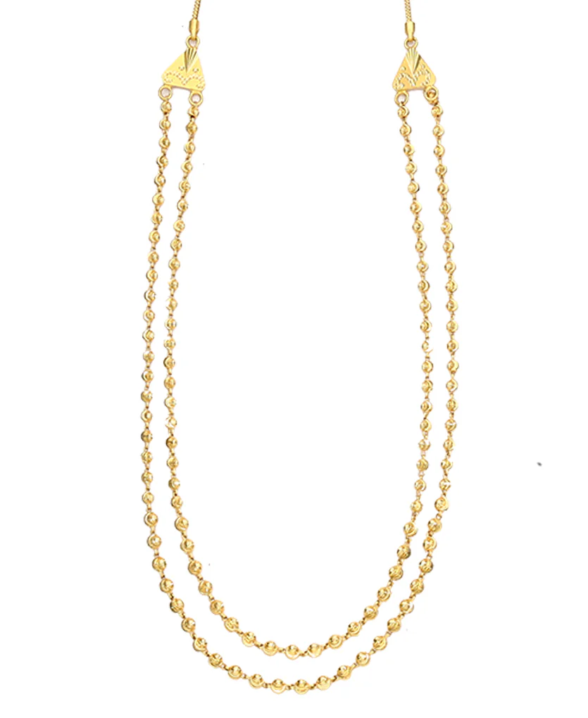 Padma Vertical Maal Yellow Gold Necklace For Women - Image 2