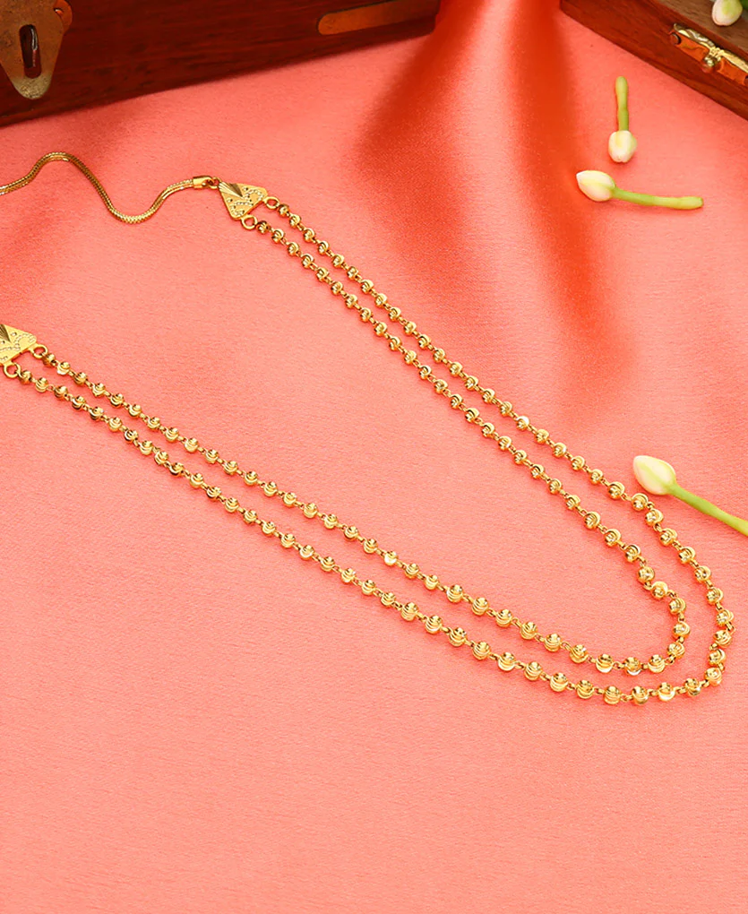 Padma Vertical Maal Yellow Gold Necklace For Women - Image 4