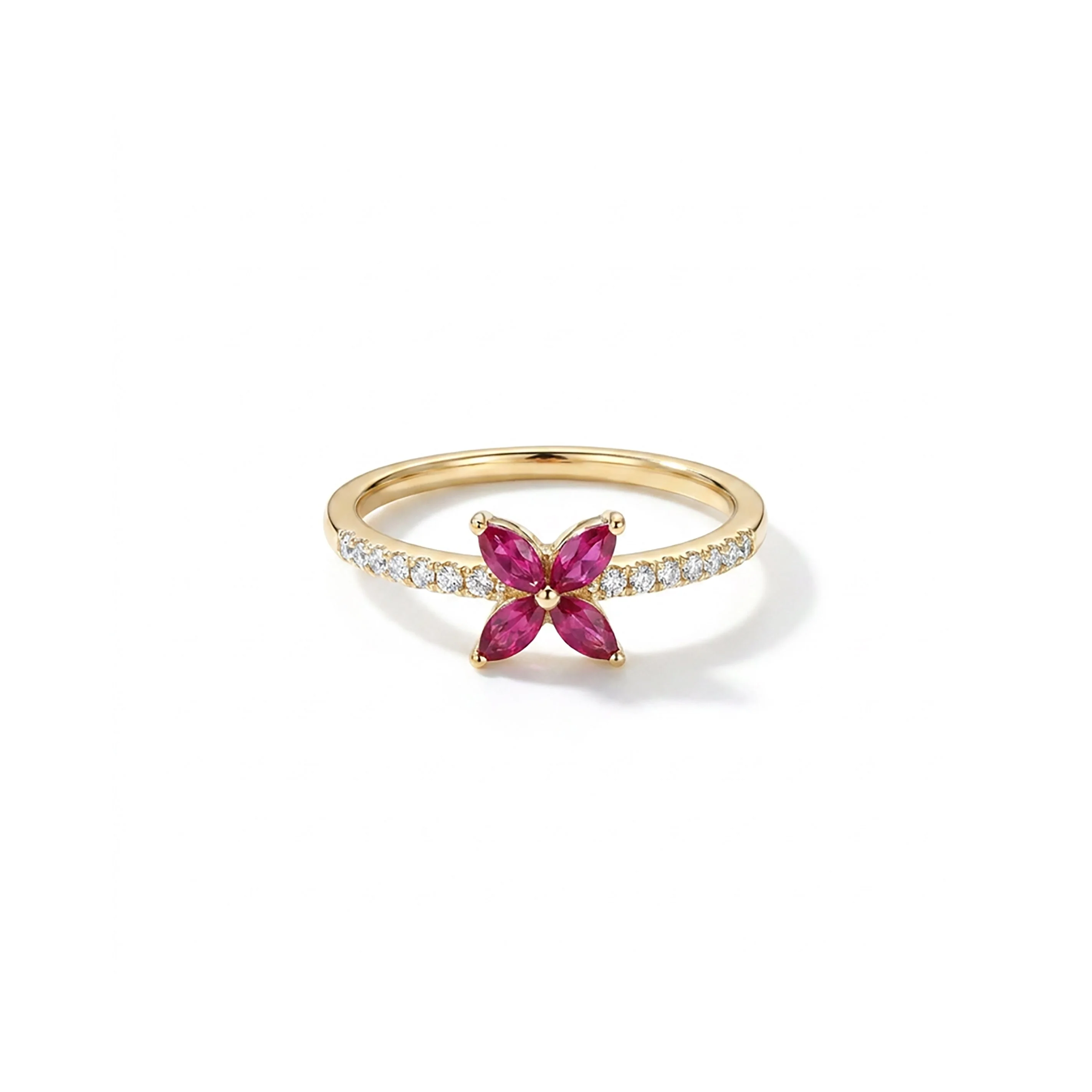 Petal Majesty Casual Yellow Gold & Diamond Ring - Image 2