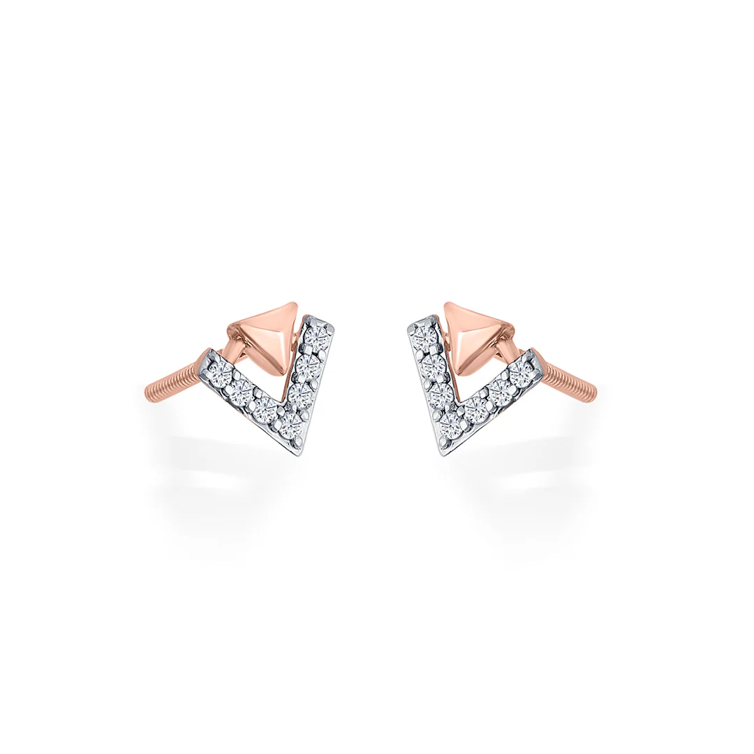 Pinnacle Spark Gold Stud Diamond Earring for Women - Image 4