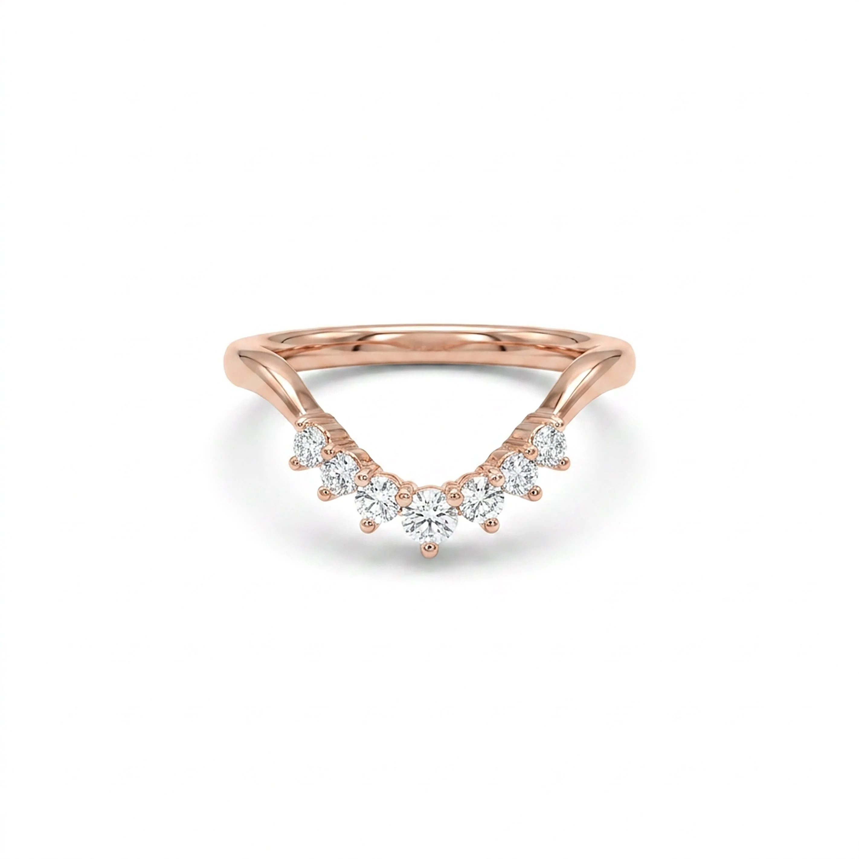 Prestige Chevron Fashion Rose Gold & Diamond Ring - Image 2