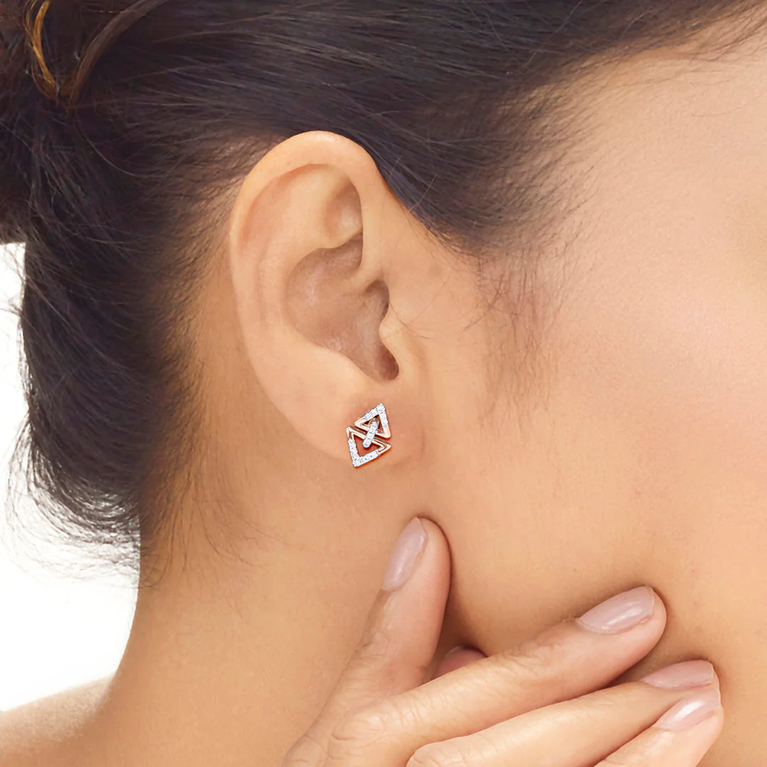 Prism Glow Diamond Stud Earrings - Image 2
