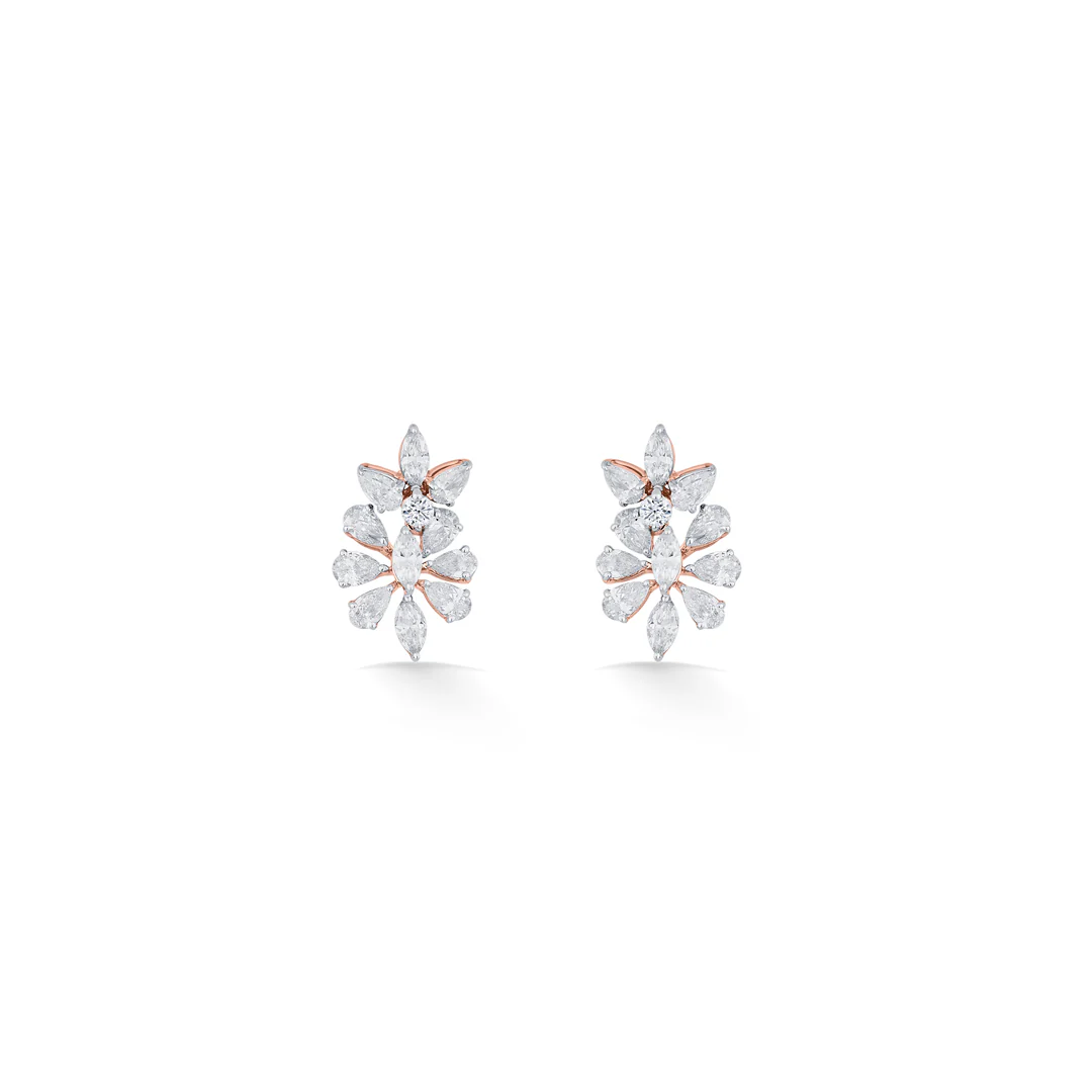 Prismatic Blossom Yellow Gold Stud Earring for Women - Image 3