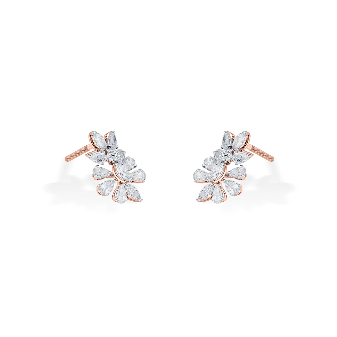 Prismatic Blossom Yellow Gold Stud Earring for Women - Image 4