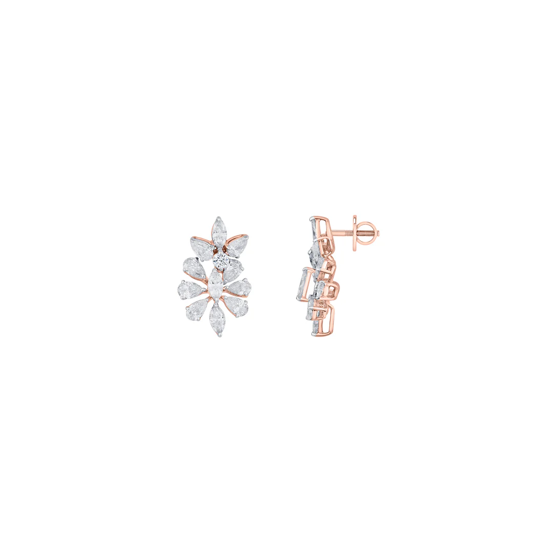Prismatic Blossom Yellow Gold Stud Earring for Women - Image 5
