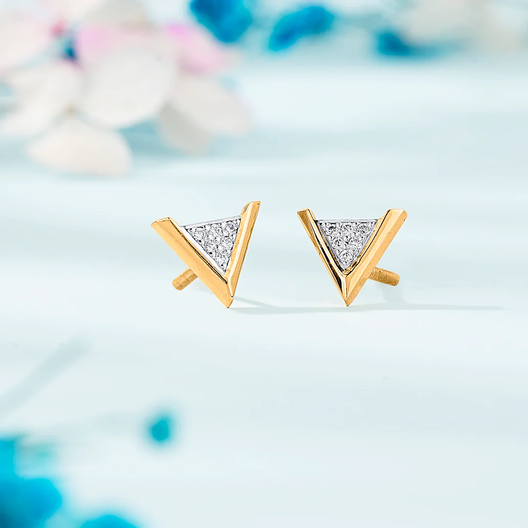 Pyramid Lux Gold Stud Earring For Women