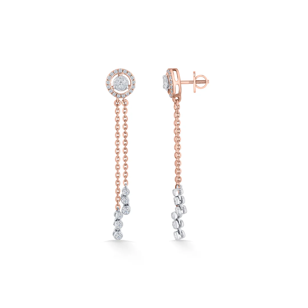 Radiance Ribbons Gold Stud Diamond Earring for Women - Image 5