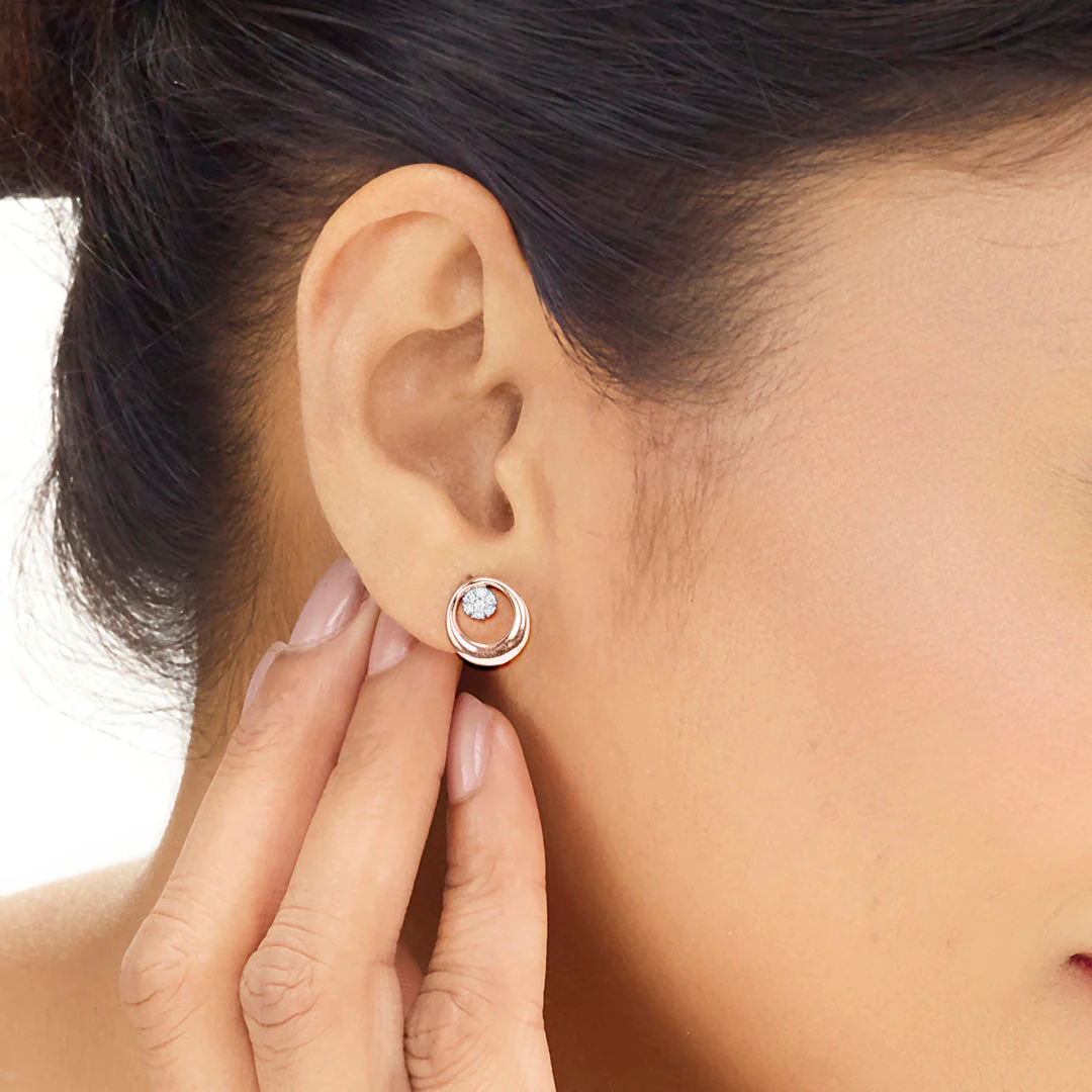 Radiant Ovals Diamond Stud Earrings - Image 2