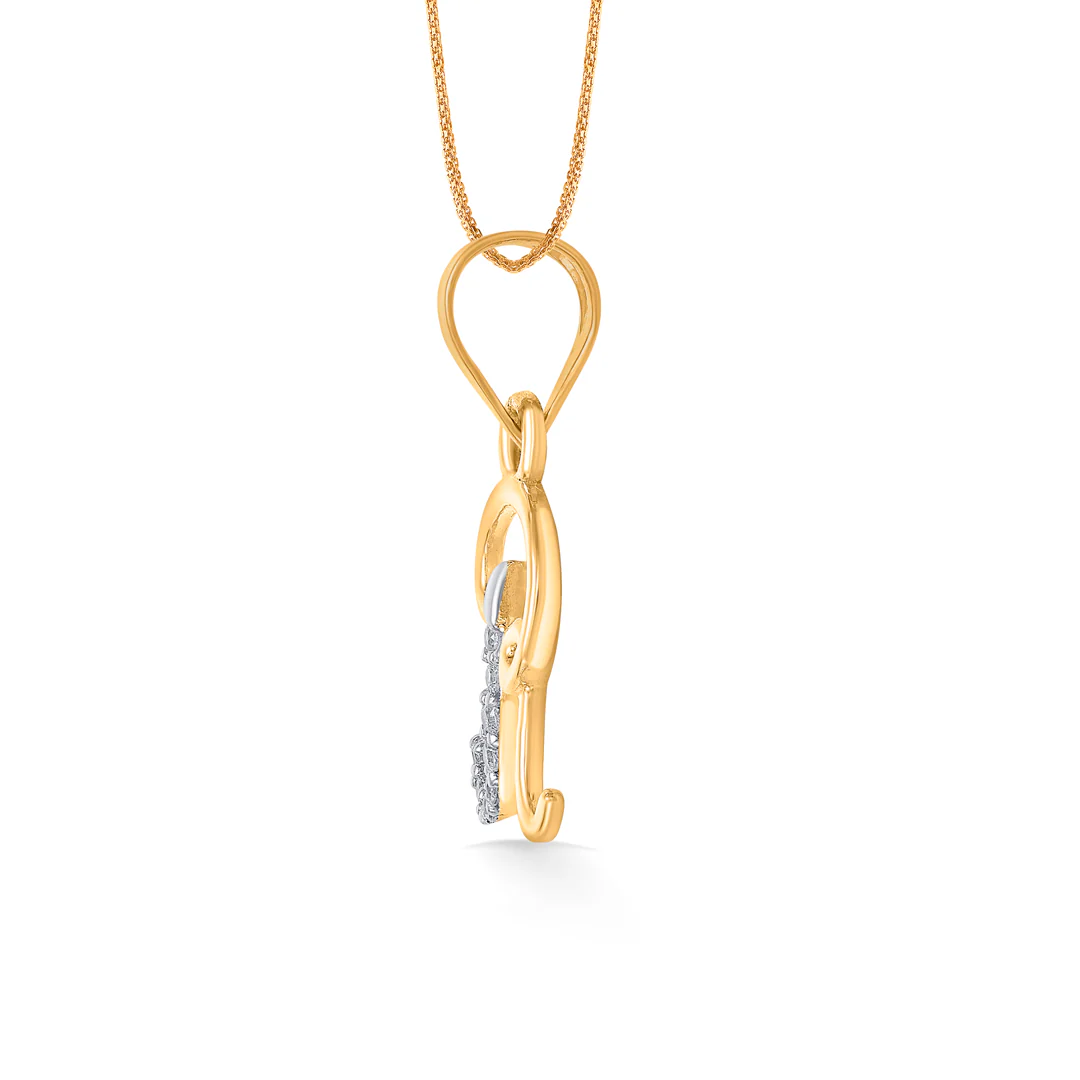 Radiant R Gold Alphabet Unisex Pendant - Image 3