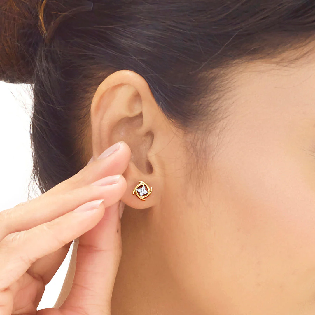 Radiant Spark Diamond Stud Earrings - Image 2