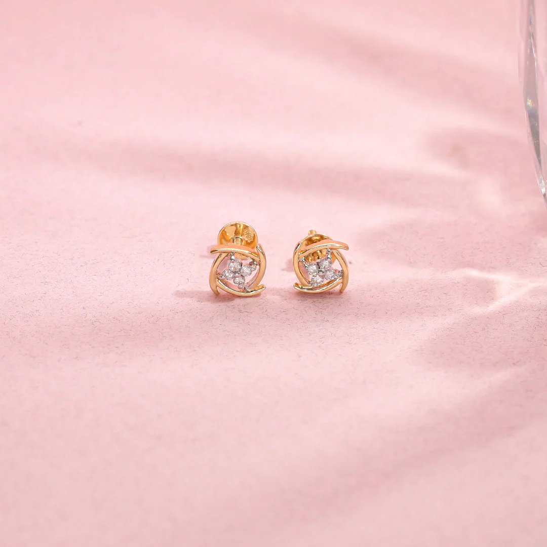 Radiant Spark Diamond Stud Earrings - Image 6