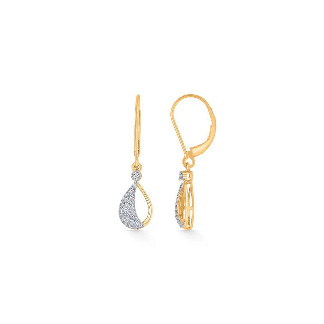 Raindrop Radiance Gold & Diamond Hoops & Huggies Earring - Image 3