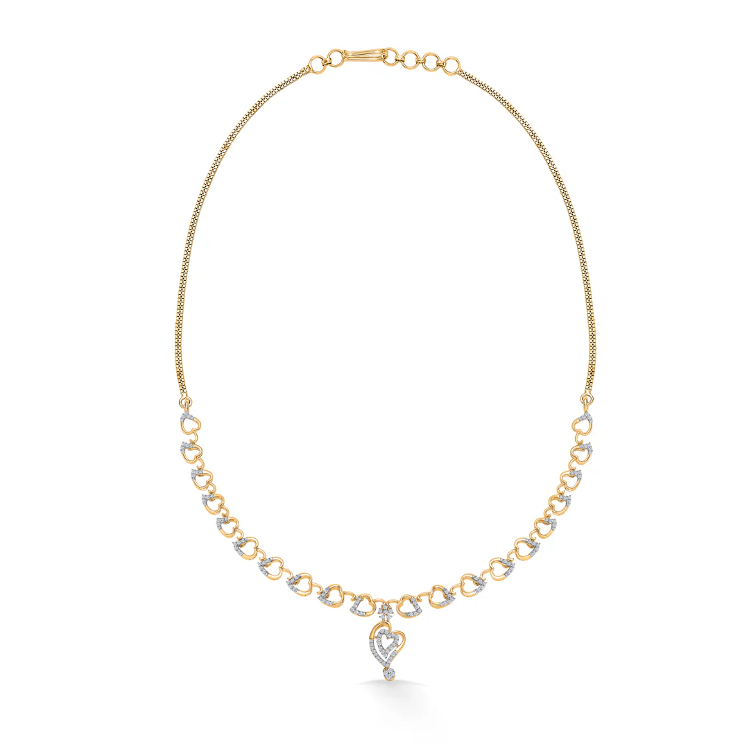 Round Reverie Gold & Diamond Short Necklace - Image 2