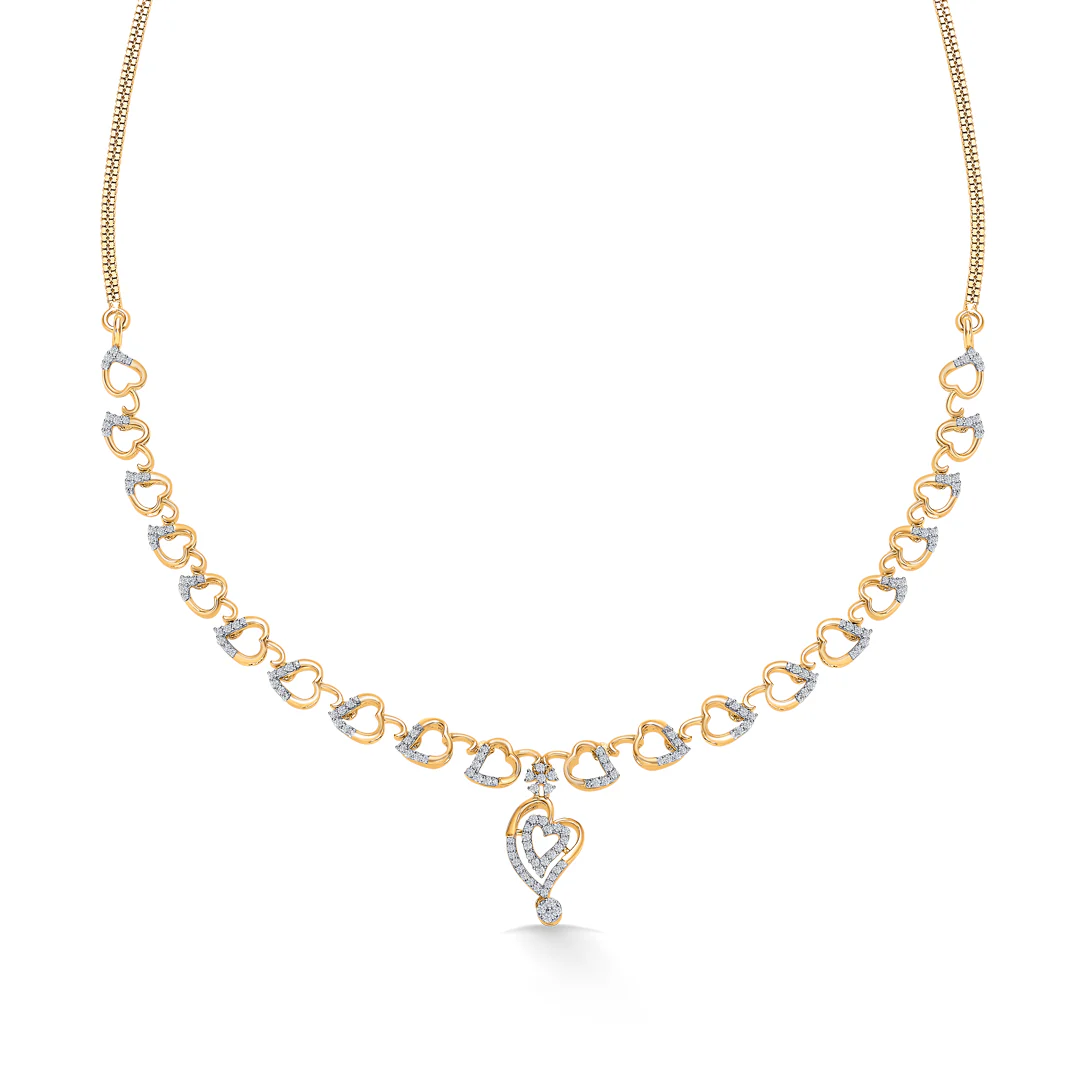 Round Reverie Gold & Diamond Short Necklace - Image 3
