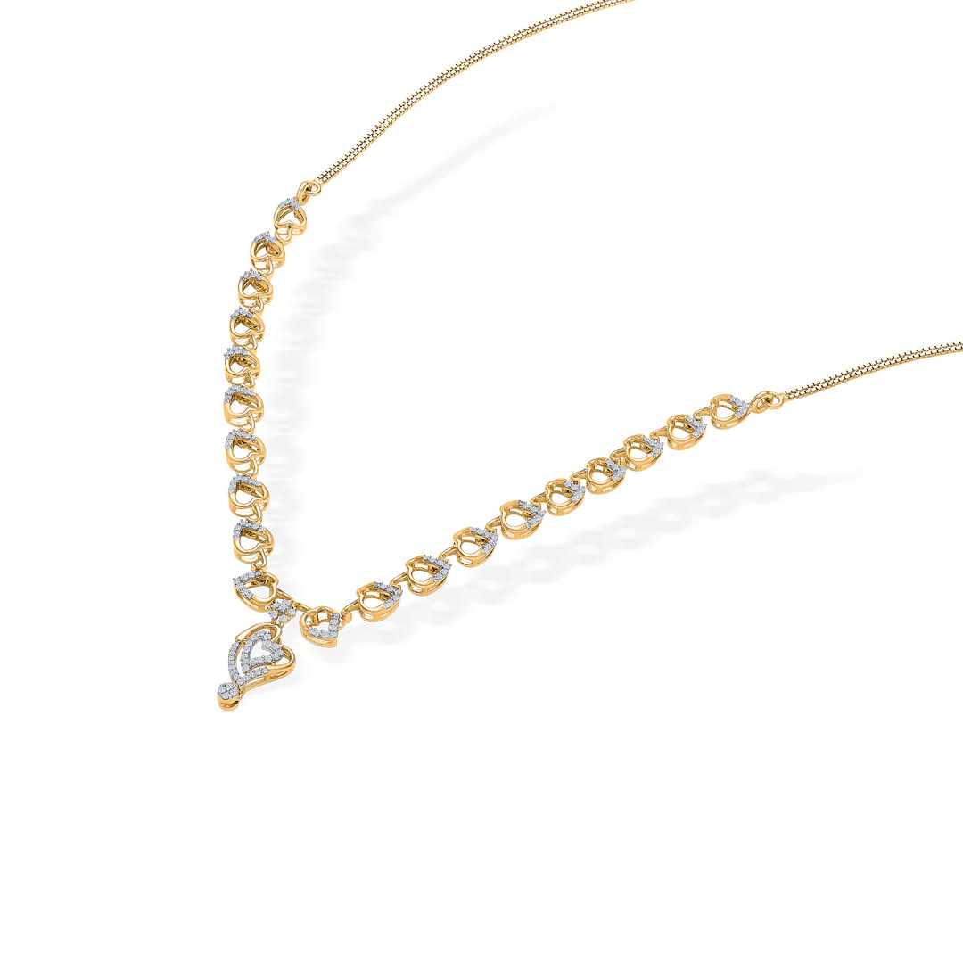 Round Reverie Gold & Diamond Short Necklace - Image 4