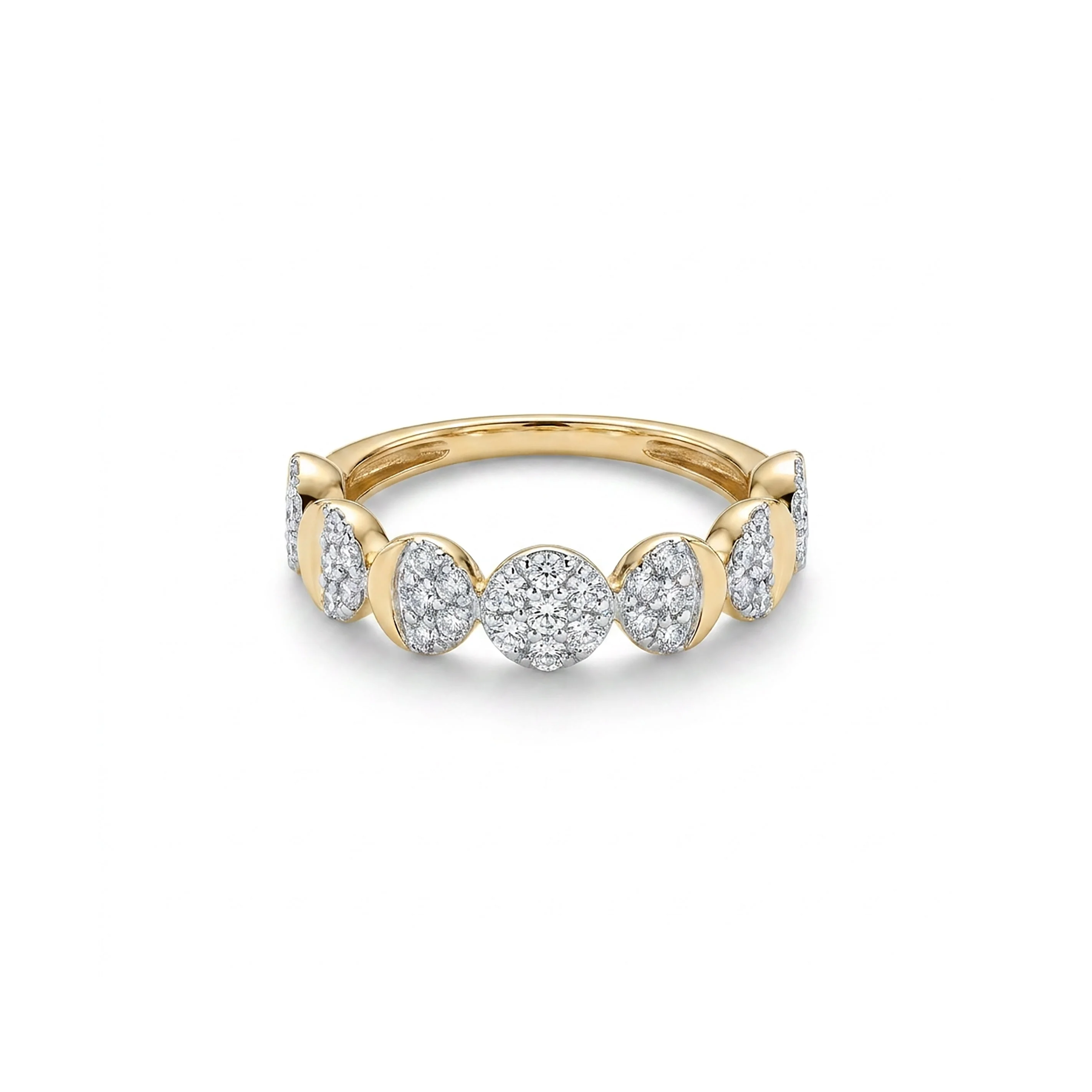 Royal Cascade Fashion Yellow Gold & Diamond Ring - Image 2