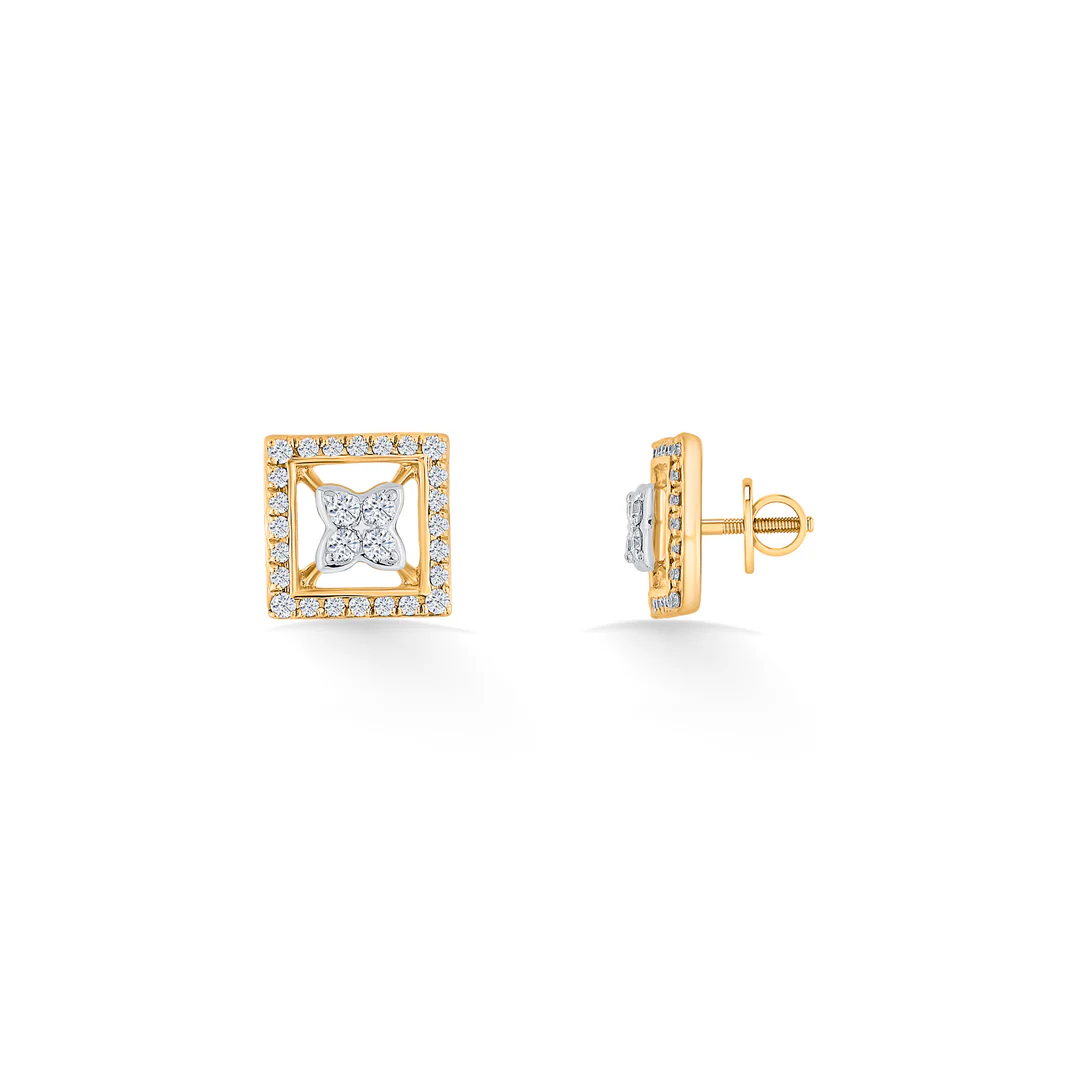 Royal Enclave Yellow Gold Stud Earring for Women - Image 5