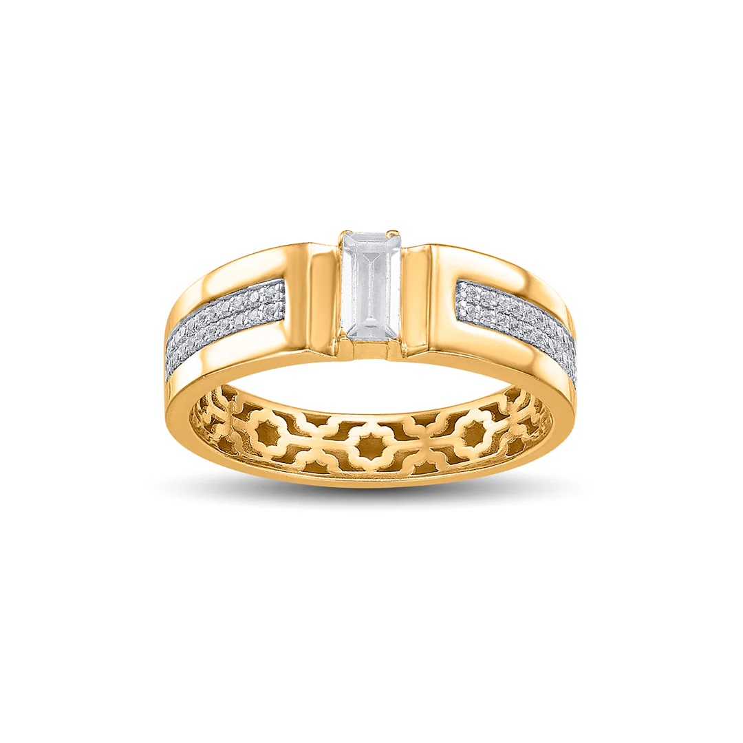 Royal Facet Men's Gold Ring - Image 2