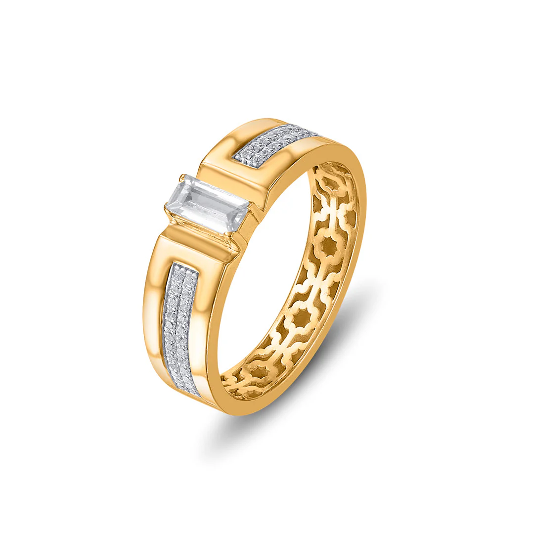 Royal Facet Men's Gold Ring - Image 3