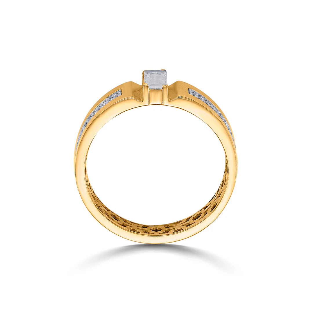 Royal Facet Men's Gold Ring - Image 4