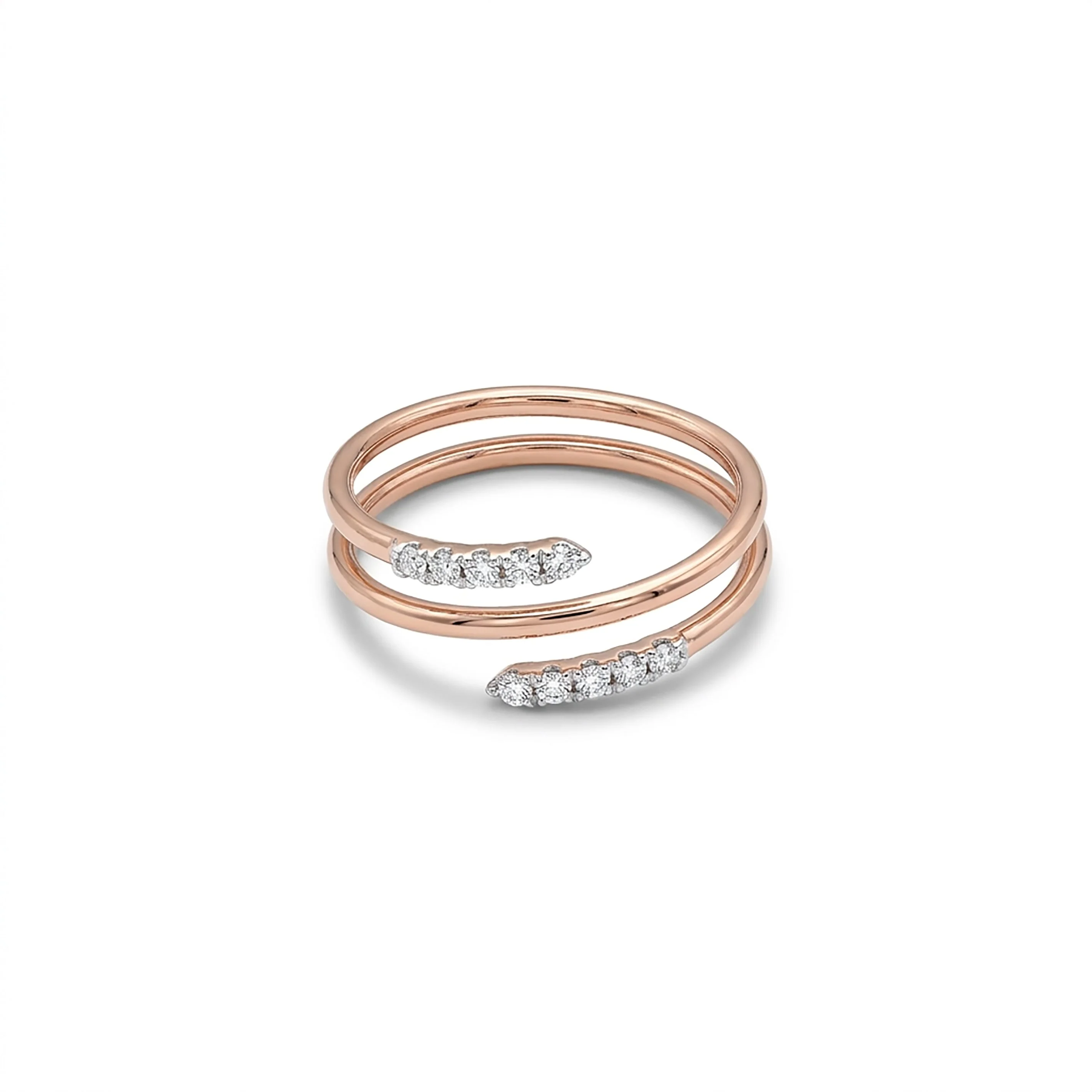 Sculpted Shine Fashion Rose Gold & Diamond Ring - Image 2