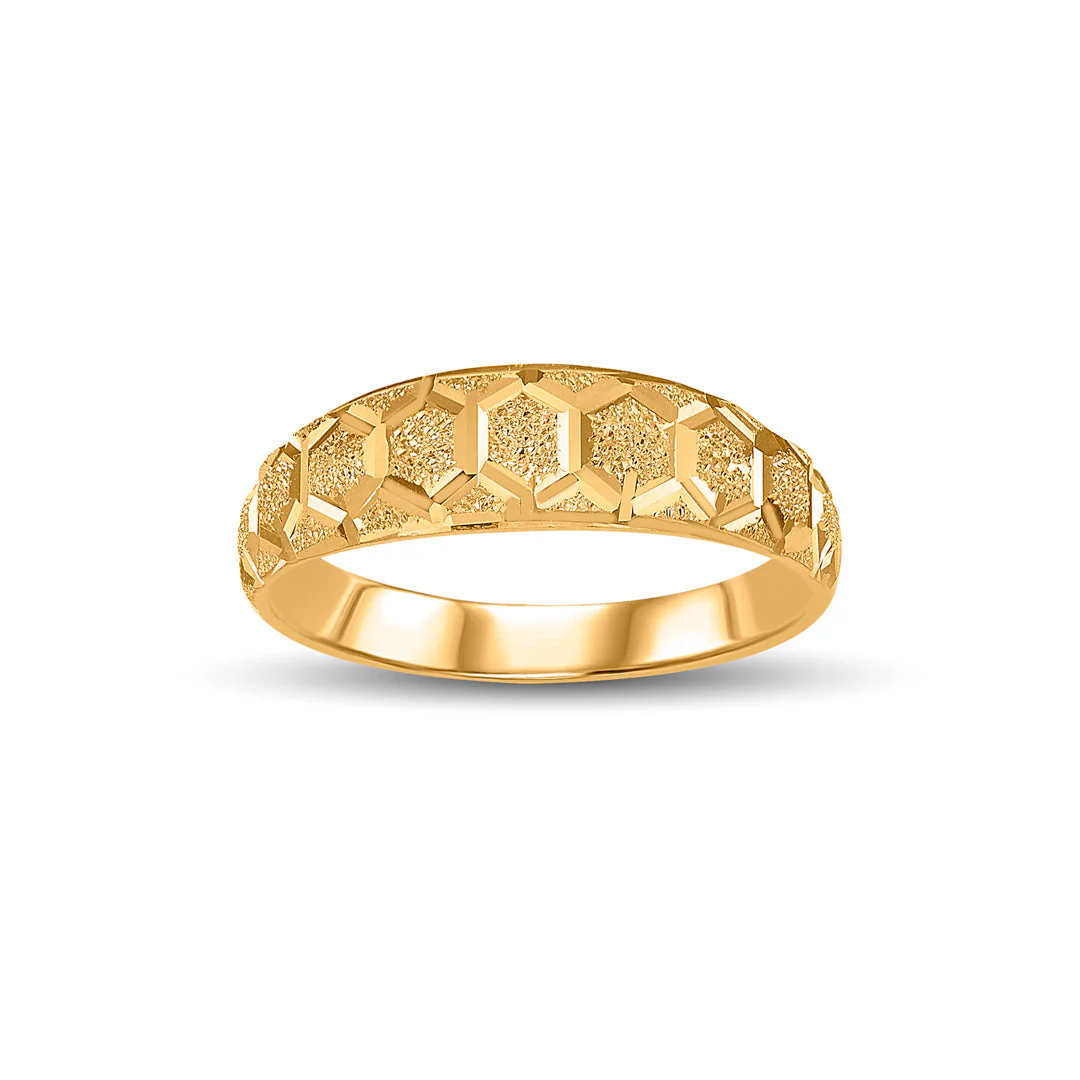 Shimmer Hexas Men's Gold Ring - Image 2