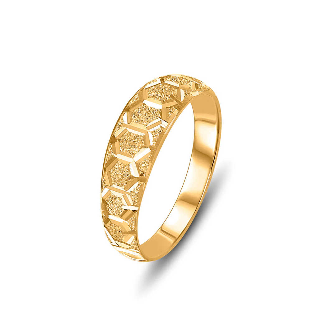 Shimmer Hexas Men's Gold Ring - Image 3