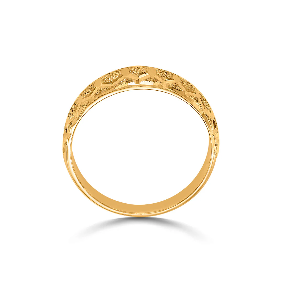 Shimmer Hexas Men's Gold Ring - Image 4