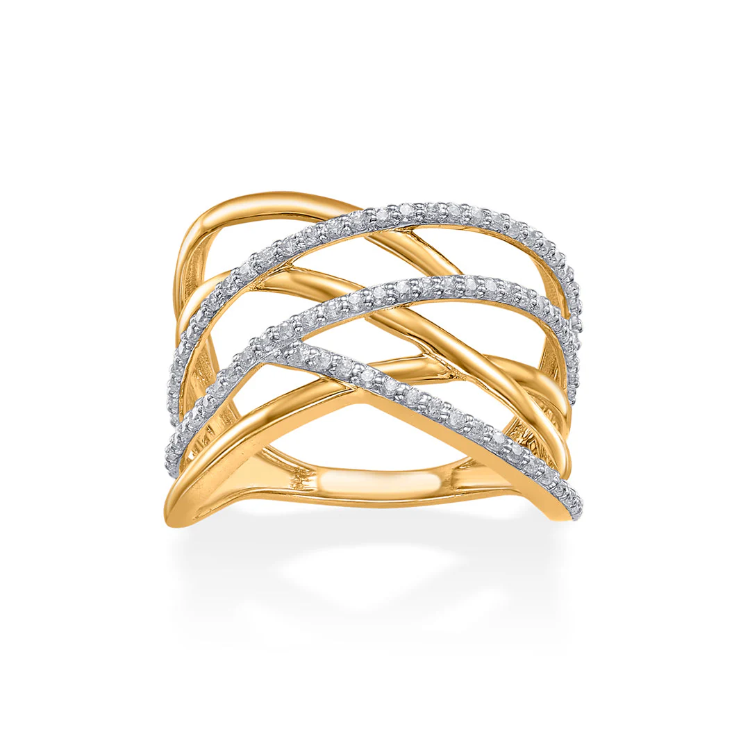 Shimmer Twist Women's Gold Ring - Image 3
