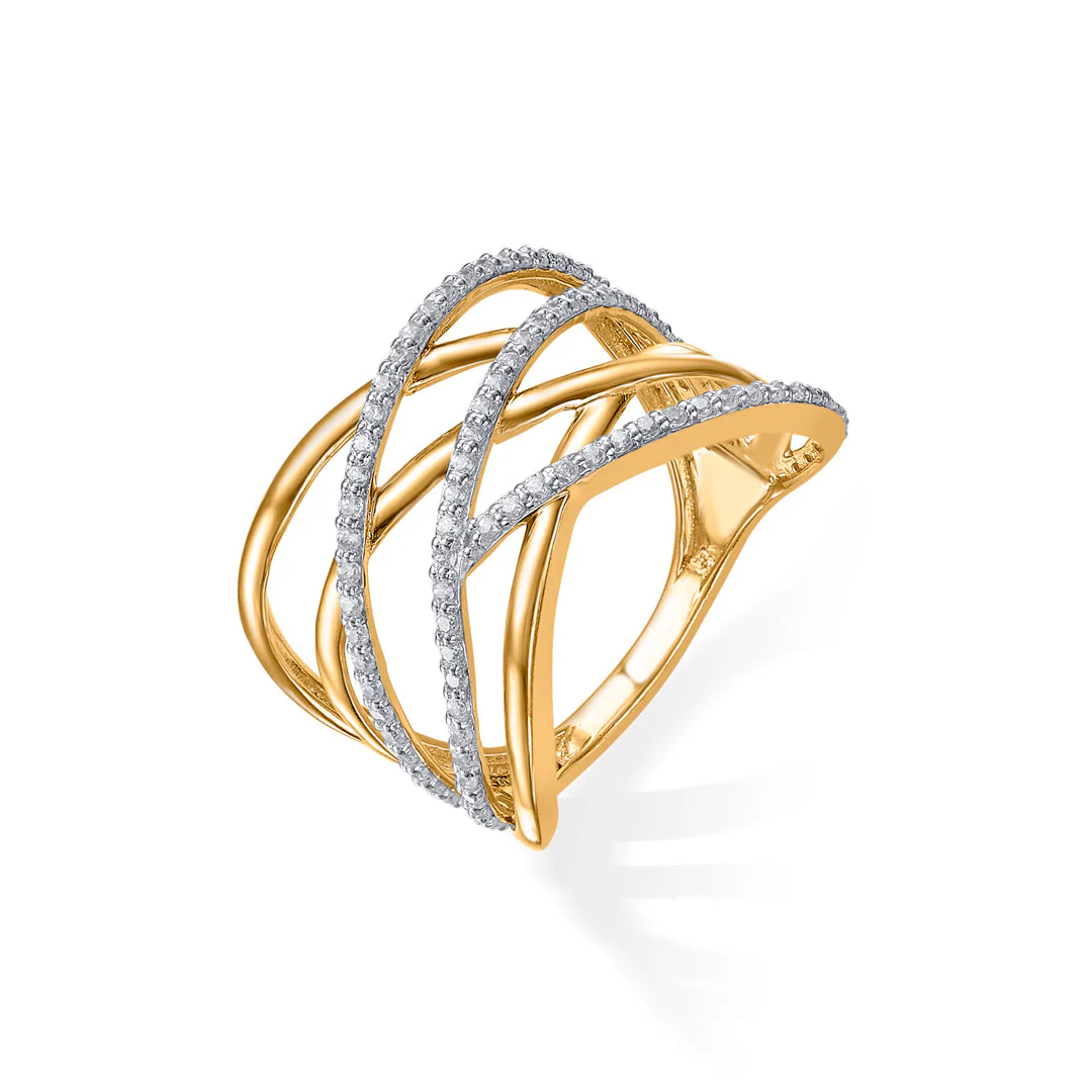 Shimmer Twist Women's Gold Ring - Image 4