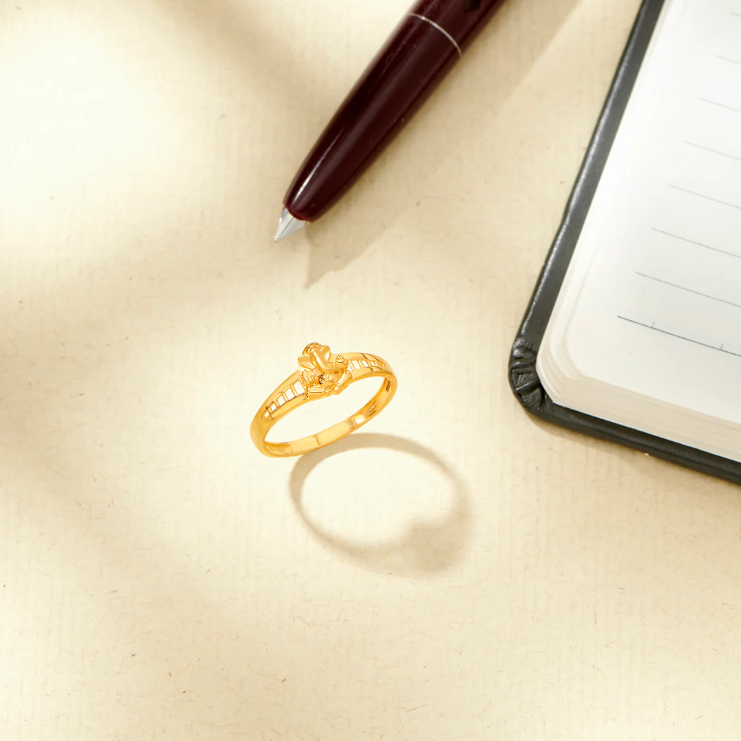 Sidhivinayak Ganesha Yellow Gold Men's Ring