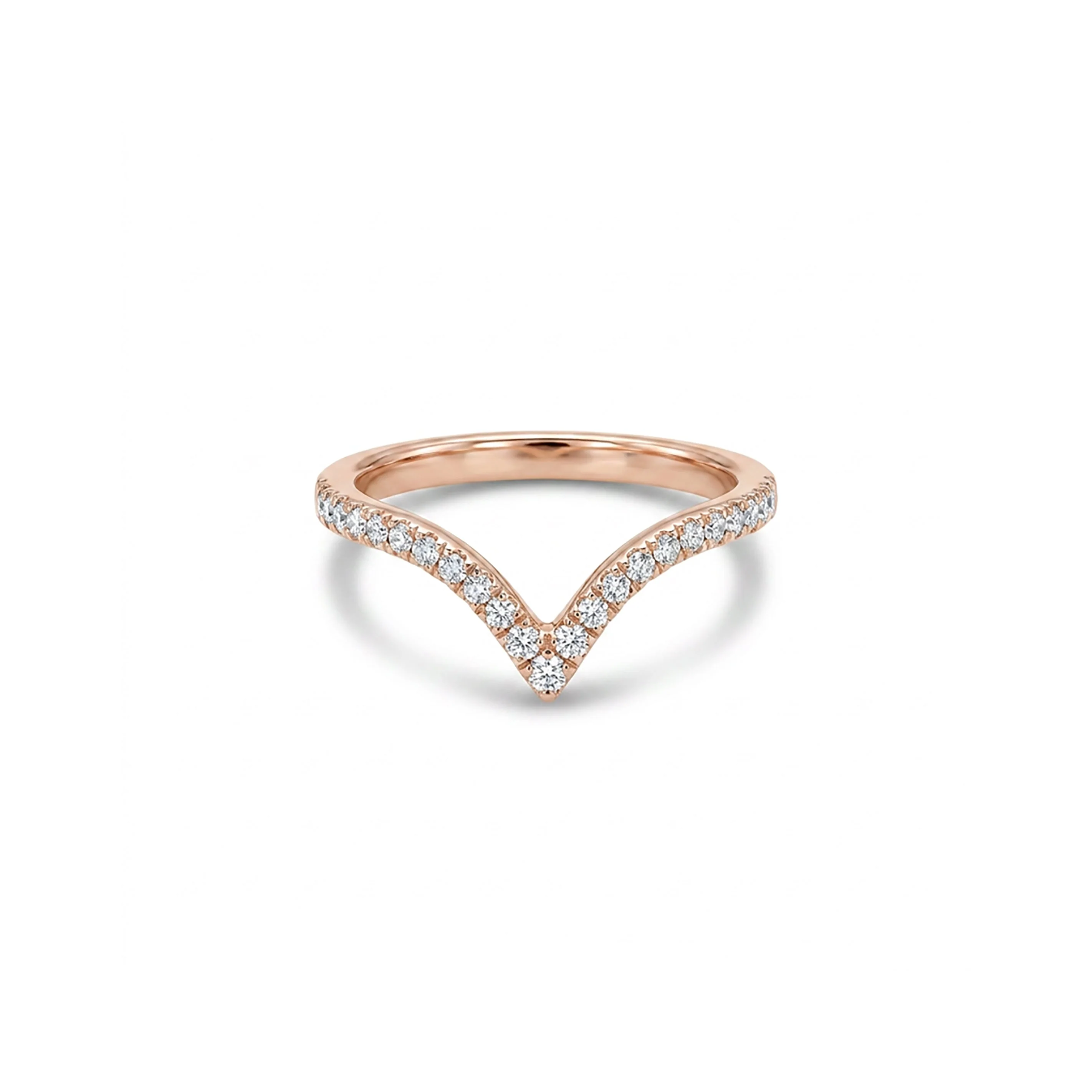 Signature Chevron Fashion Rose Gold & Diamond Ring - Image 2