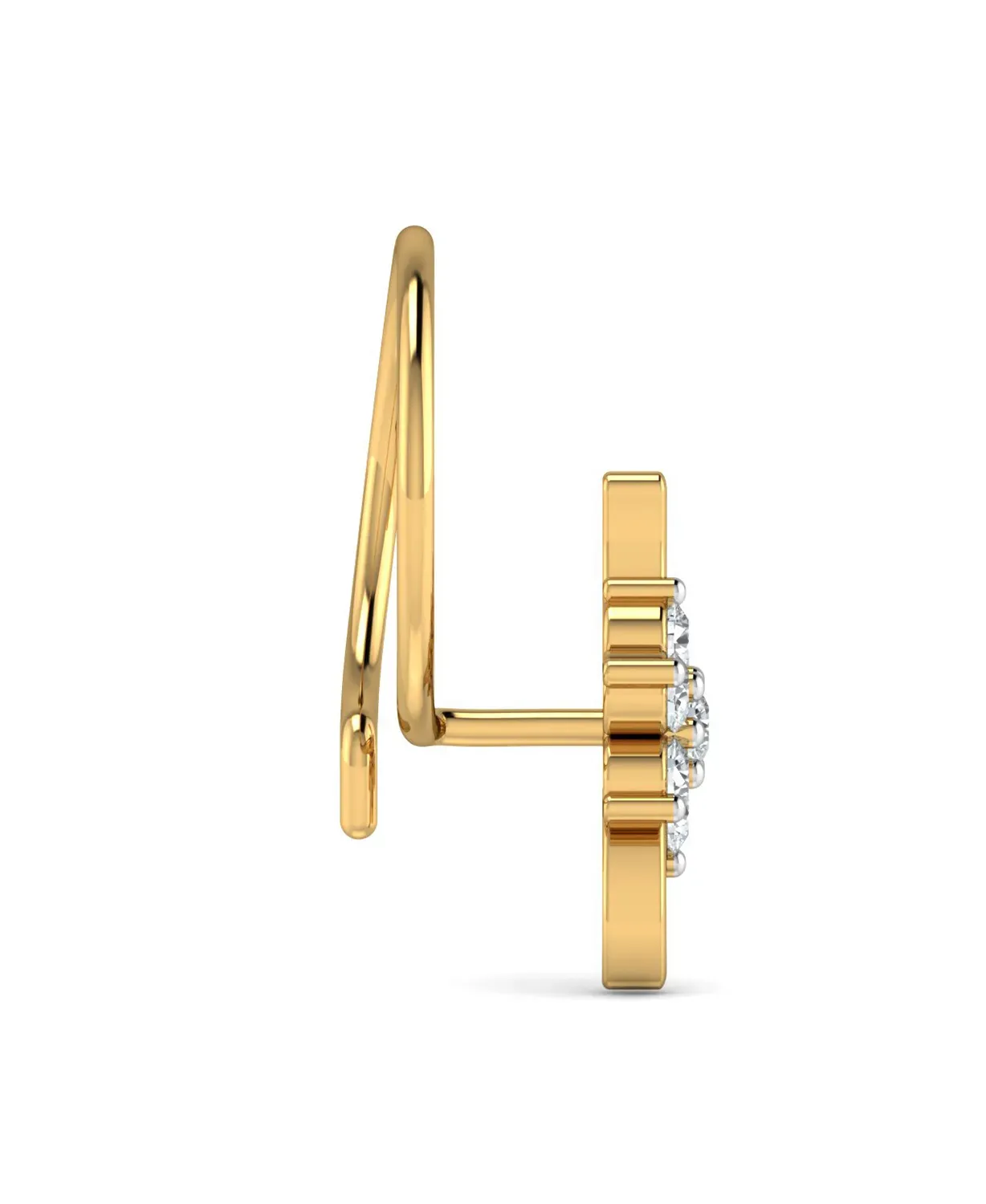 Simple Floral Diamond Nosepin - Image 3