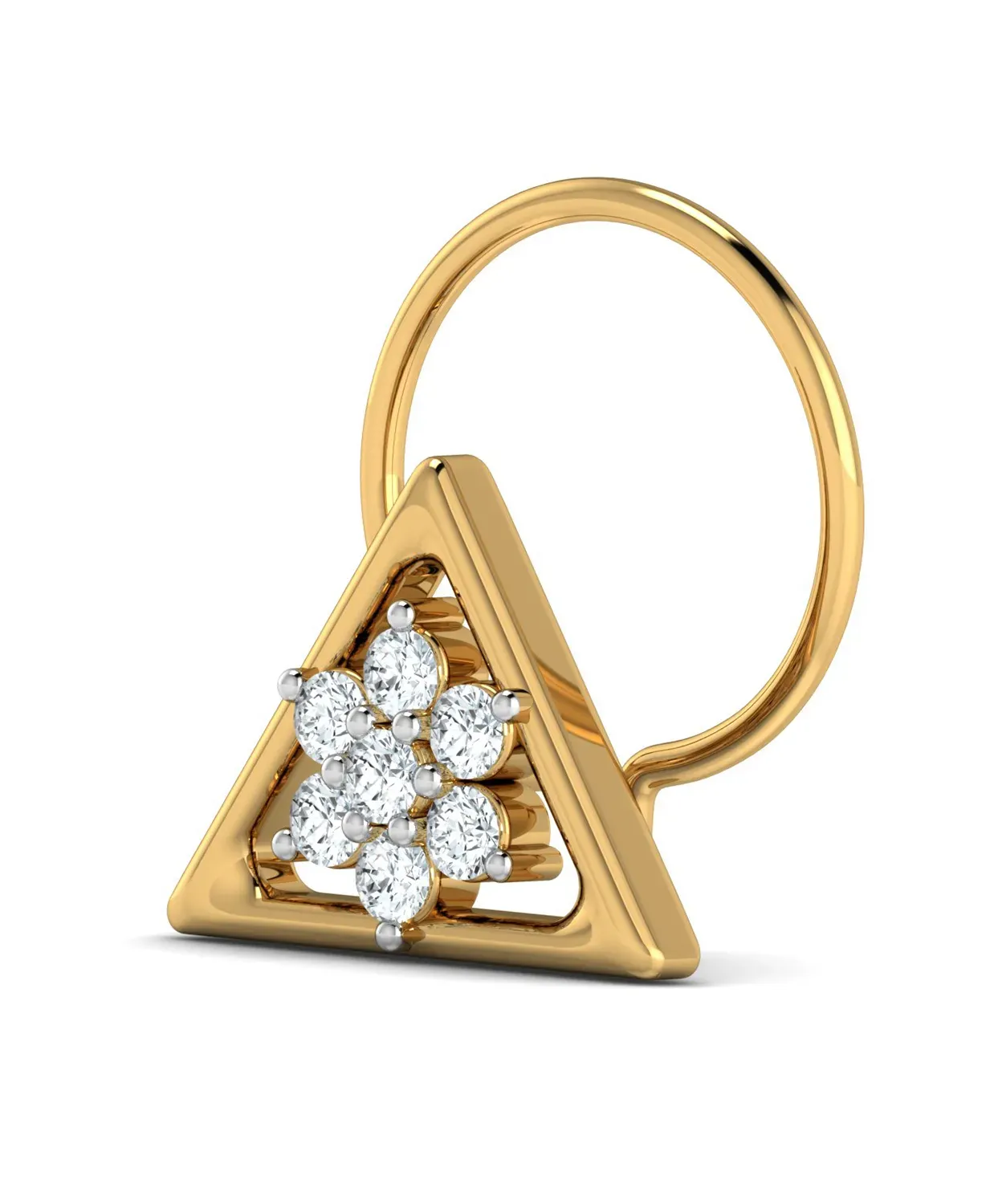 Simple Triangle Diamond Nosepin - Image 5
