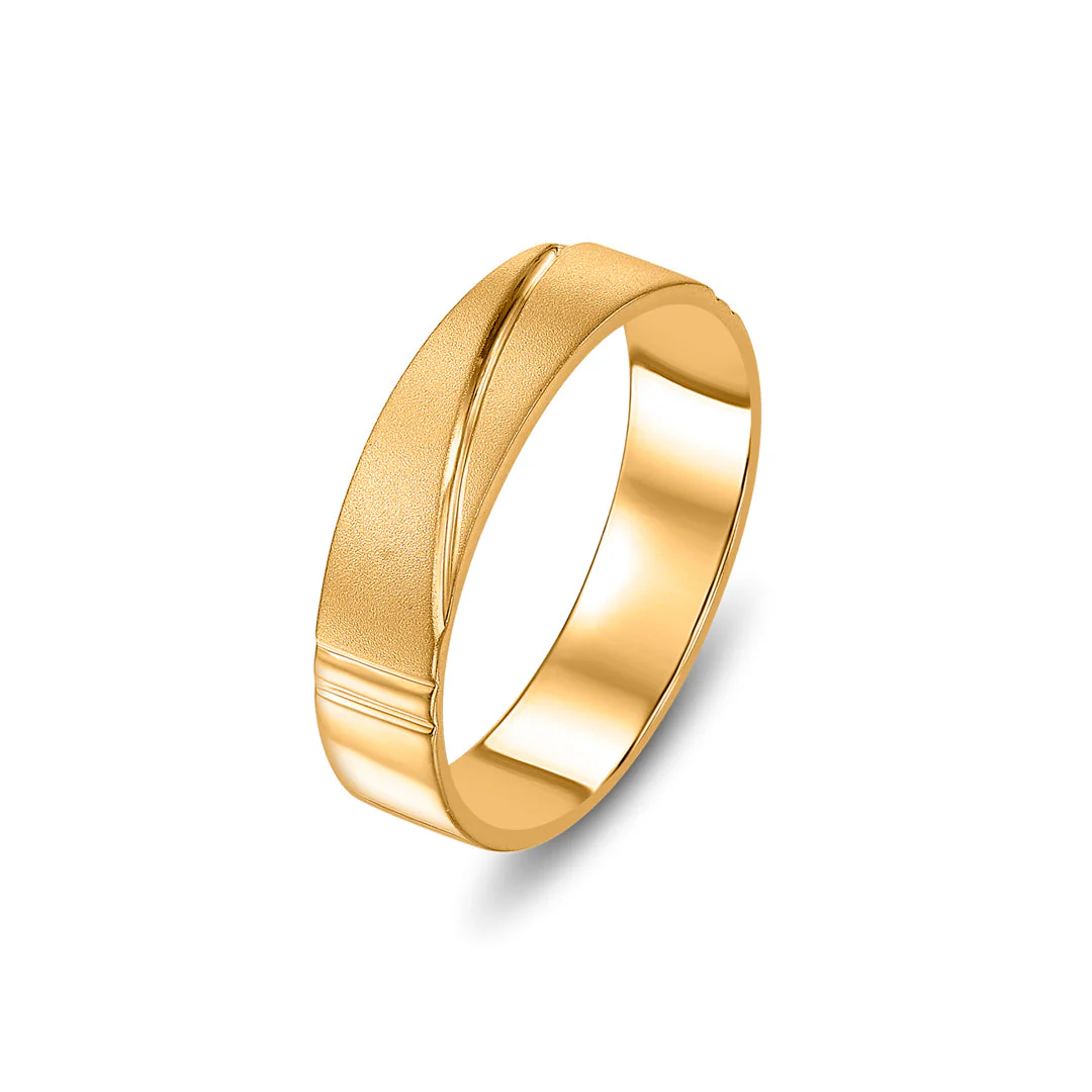 Slant Line Men's Gold Ring - Image 3