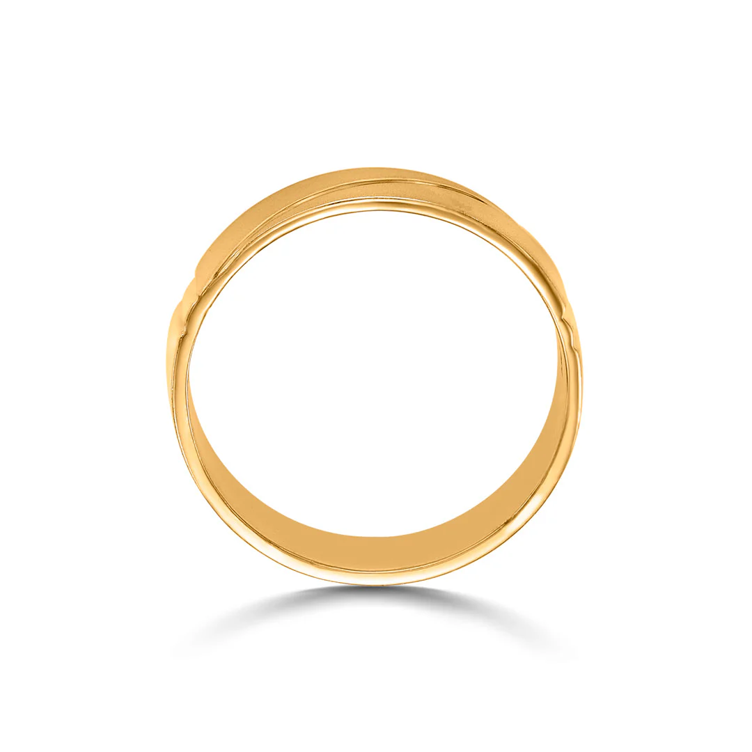 Slant Line Men's Gold Ring - Image 4