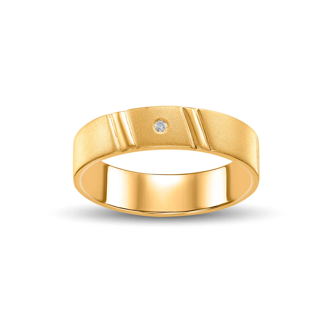 Slant Shine Men's Gold Ring - Image 2