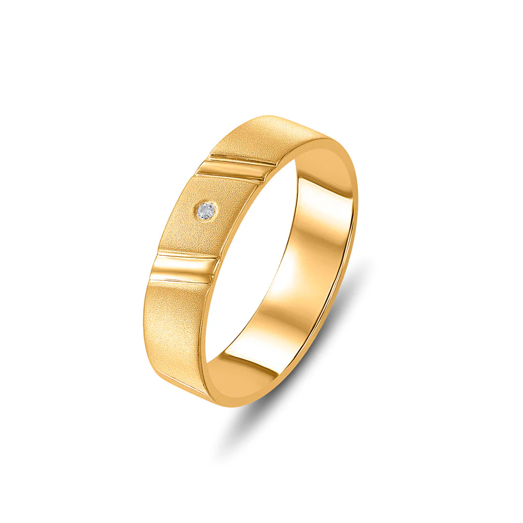 Slant Shine Men's Gold Ring - Image 3