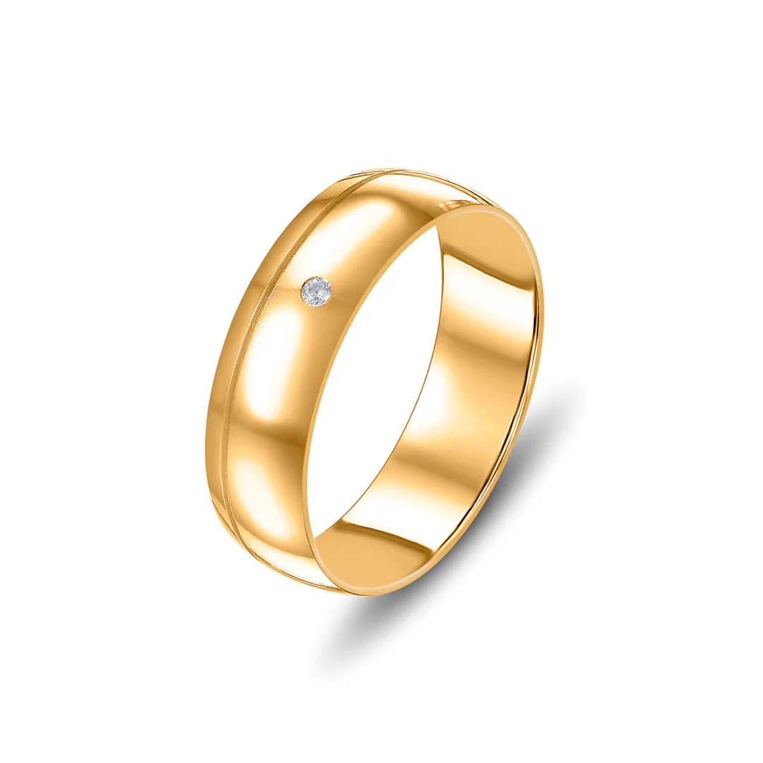 Solid Line Men's Gold Ring - Image 3